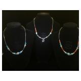 3- Southwest style necklaces, 1- horse head