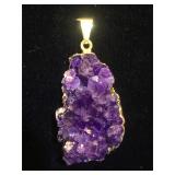 Amethyst Geode pendant, 2 in. By 1 in
