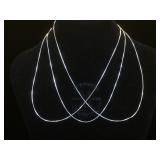 3- Sterling 16 in. Lengths chains, 5.6g