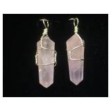 2- Rose Quartz pendants