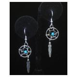Sterling & turquoise Dream Catcher earrings