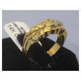 14k GOLD. UGGET ring, 6.5, 5.8g