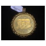 22k GOLD Landing on the Moon medal w/14k GOLD