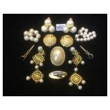 Collection of fashion jewelry, including Trifari