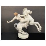 20.5 in H Rosenthal figure, nude woman on horse,