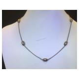 Sterling beaded choker necklace, 9.7g
