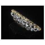 Ornate long metal ring, size 4