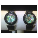 2- Abolone quartz watches by Kalifano, w/ Lizard