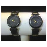 2- Black Onyx quartz watches by Kalifano w/