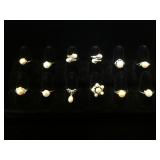12- Genuine Pearl rings, various sizes