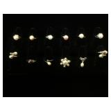 12- Genuine Pearl rings, various sizes