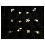 12- Genuine Pearl rings, various sizes