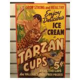 Tarzan Ice Cream Cups, 5 cents, tin embossed