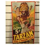 Tarzan Ice Cream Cups  5 cents , tin embossed