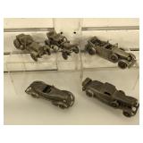 5 Danbury Mint pewter vintage autos , Duesenburg,