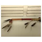 Native American style stone Head ax, leather