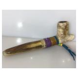 Native American style stone Head pipe, used, 8.5