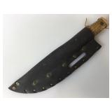Native American Style knife in leather scabbard ,