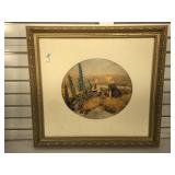 Girls In A Meadow print,matted framed to 28 x 26