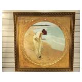 Lg framed print, woman at seashore , 30 x 30