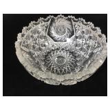 Vintage Antique brilliant cut glass deep bowl, 8