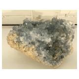Light blue crystal geode, approx 6 inches across