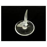 Lalique Pheasant ring tray, chip noted, script