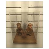 3 Pre Colombian type figures , largest is 5