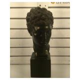 Roman bust reproduction in plaster, 16 in H
