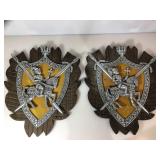 Pr wood shields with Knights on Steeds