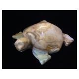 Hand- carved green Onyx turtle, 5 in. Length