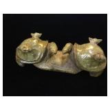 Hand-carved zoisite Chinese turtles with good