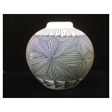 Acoma pottery vase signed N.M. Z. Garcia , 9 in.