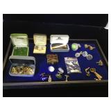 Assortment of vintage  cuff links , tie tacs &