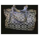 Coach, Black & GreySignature dual handle bag