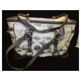 Coach, Grey signature dual handle bag