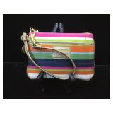 Coach rainbow nylon wristlet