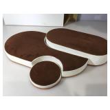 Wood & White leatherette jewelry platform