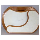 Wood & White leatherette jewelry platform, 18 by