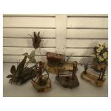 Group of small sculpture , 5 on marble and a Tree