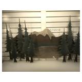 Rocky Mountain wall sculpture, metal ,47 in Wide