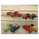 Eight 1/38 scale die cast vintage car models