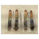 4 gemstone chakra therapy wands, all w/ repairs