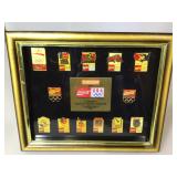 1992 limited edition Olympic pin set in frame, w/