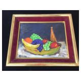 Painting, Rita Seagle, basket of fruit, on