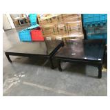 Asian wood coffee table and side table - coffee