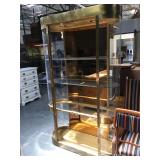 Approx. 7 foot tall brass and plexi lighted