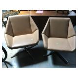 Pair of Royer & Schutts modern swivel chairs -