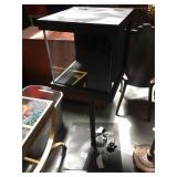 Lighted locking pedestal metal and glass display