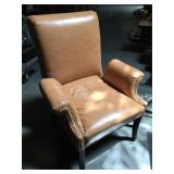 Faux Leather and hobnail armchair